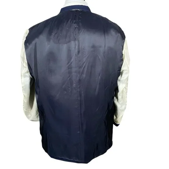 Canali Loro Piana Wool & Cashmere Navy Blazer 46R 46L Crest Buttons Sport Coat